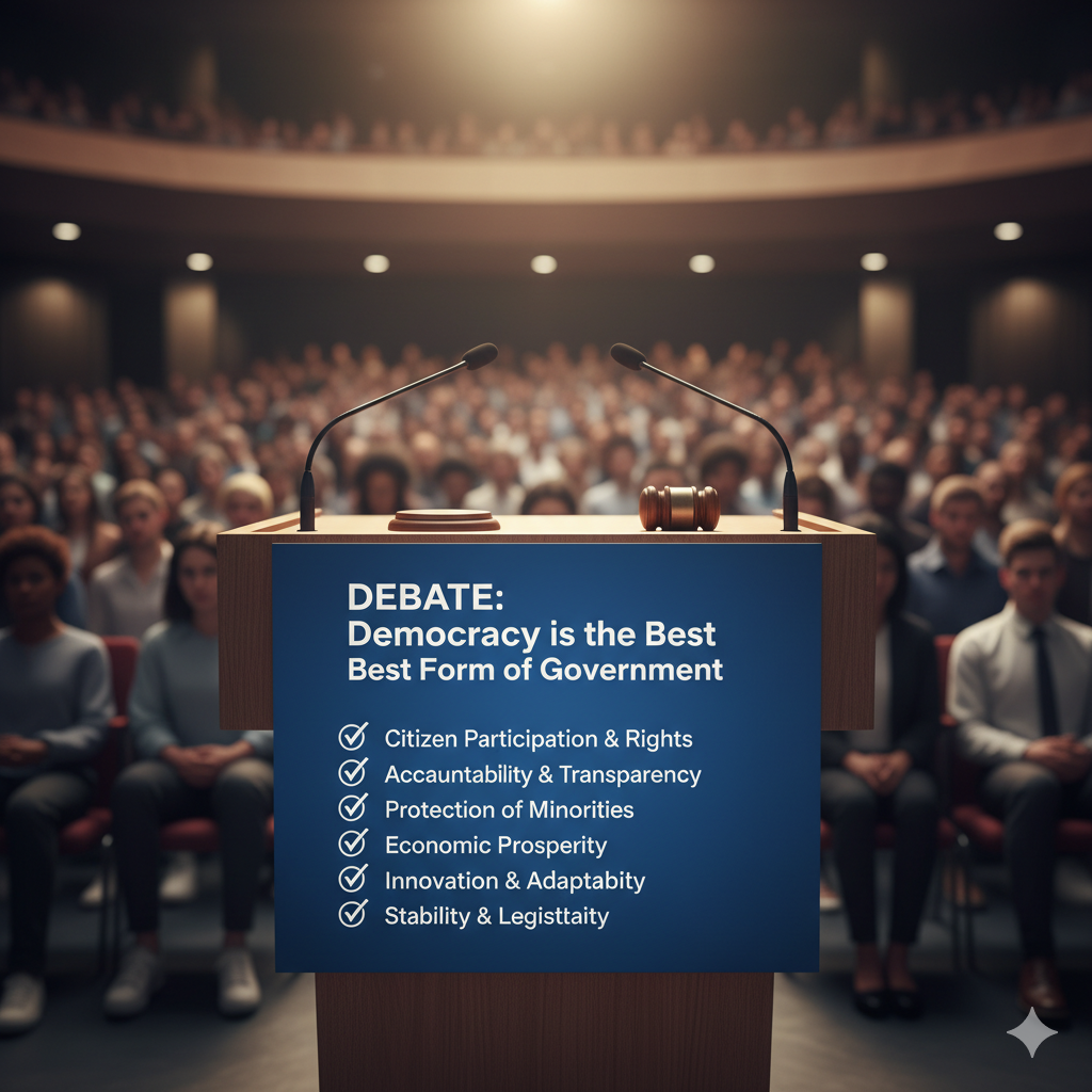 Debate: Democracy is the Best Form of Government (7 Winning Points)