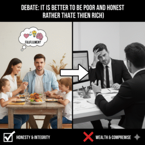 It is better to be poor and honest rather than rich debate points