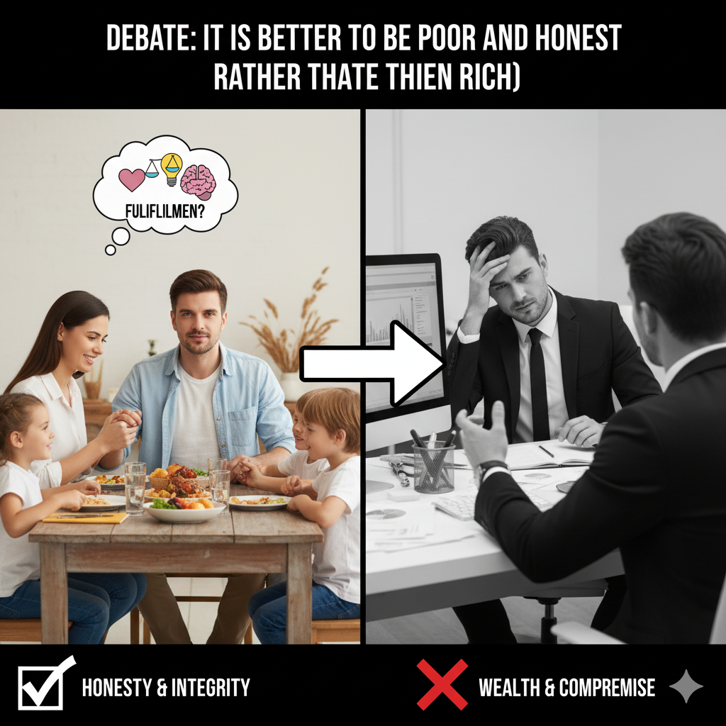 It is better to be poor and honest rather than rich debate points