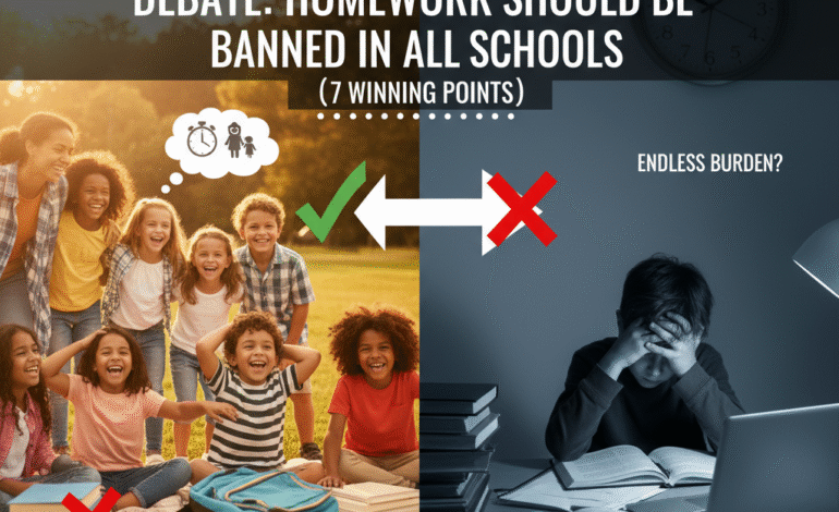 Debate: Homework Should Be Banned in All Schools (7 Winning Points)