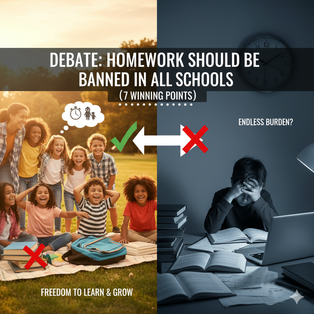 Debate: Homework Should Be Banned in All Schools (7 Winning Points)