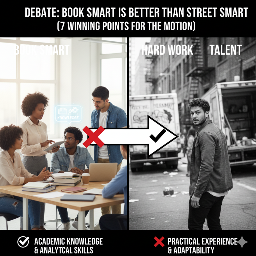 Debate: Book Smart is Better Than Street Smart (7 Winning Points)