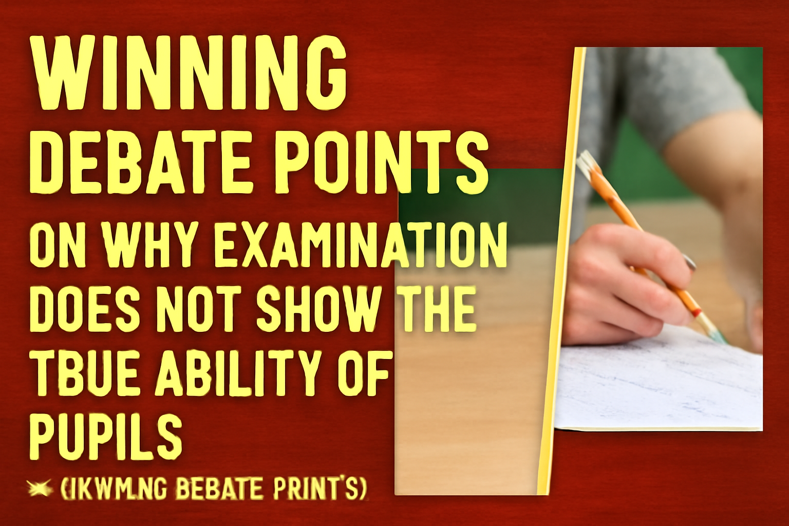 Winning Debate Points on Why Examination Does Not Show the True Ability of Pupils