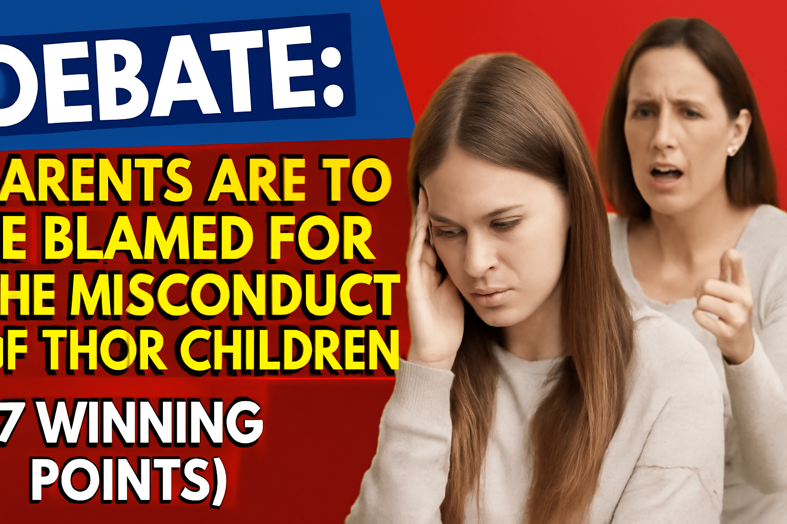 Debate: Parents Are to be Blamed for the Misconduct of Their Children (7 Winning Points)