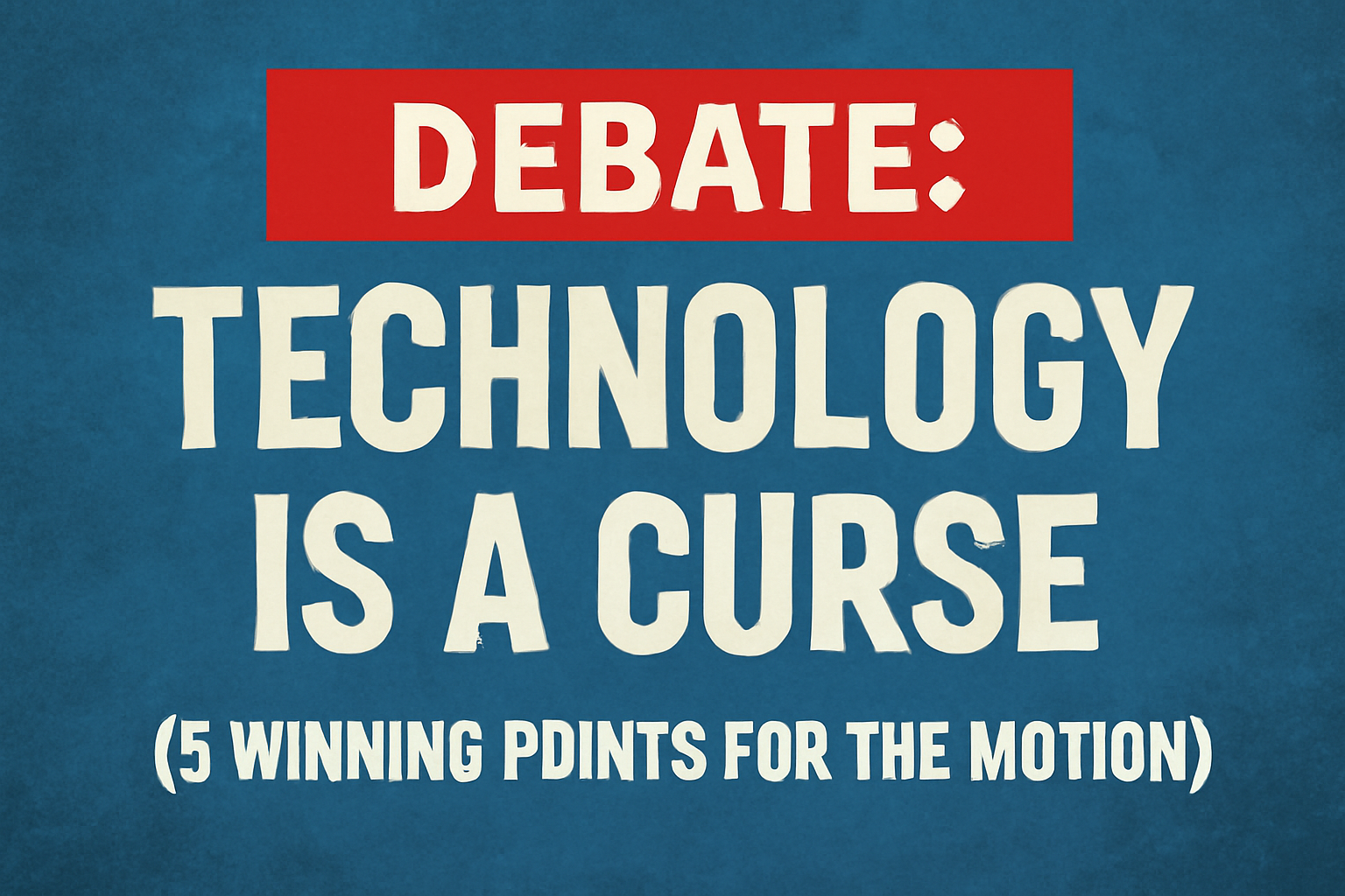 Debate: Technology is a Curse (5 Winning Points for the Motion)