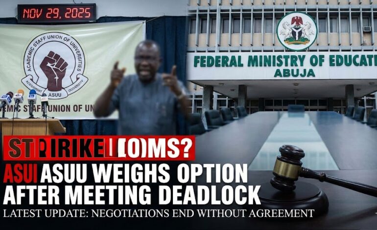 ASUU Weighs Strike Option After FG Meeting (Latest Update)