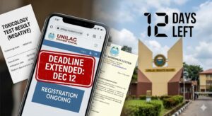 UNILAG 2025/2026 Screening: Management Extends "Critical" Deadline to December 12