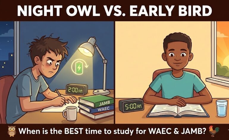 Night Owl vs. Early Bird: When is the Best Time to Study to Pass WAEC & JAMB?