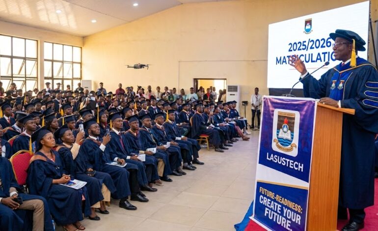 LASUSTECH VC Charges New Students on "Future-Readiness" at 2025 Matriculation